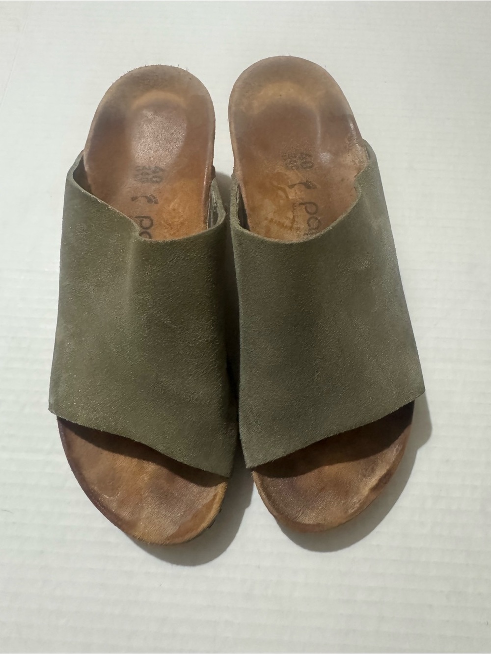 Birkenstock Papillo green wedge sandals size 9